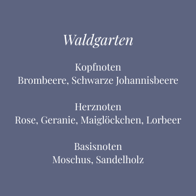 Bild mit Duftkomposition der Kerze Waldgarten – waldiger Duft mit Beeren, Lorbeer und Sandelholz – Aromadeko