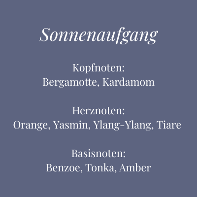 Duftkomposition der Kerze Sonnenaufgang – belebender Zitrusduft mit Amber und Tonka – Aromadeko