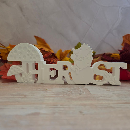 Deko Schriftzug Herbst mit Igel